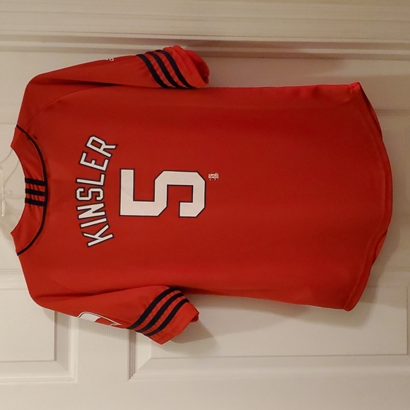 Ian Kinsler #5 Texas Rangers Adidas Kid's Large (14 - 16) Red Jersey - Picture 2 of 2